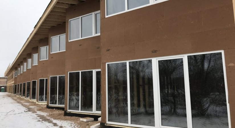 Фасад, утепленный при помощи древесно-волокнистых плит